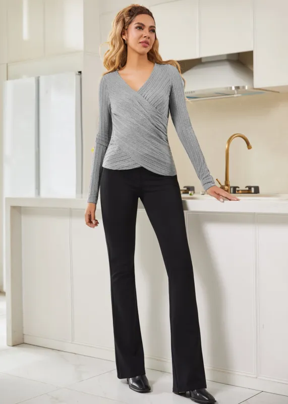 MiniCable Surplice Long Sleeve Tunic (Light Charcoal) sold by Betabrand