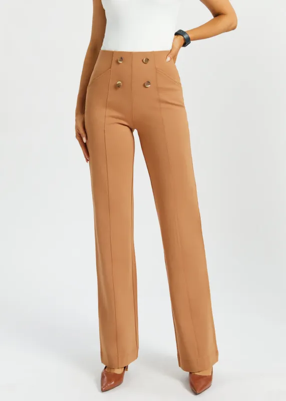 Atlantic DPYP™ Dress Pant Yoga Pants | Wide (Sandalwood) sold by Betabrand