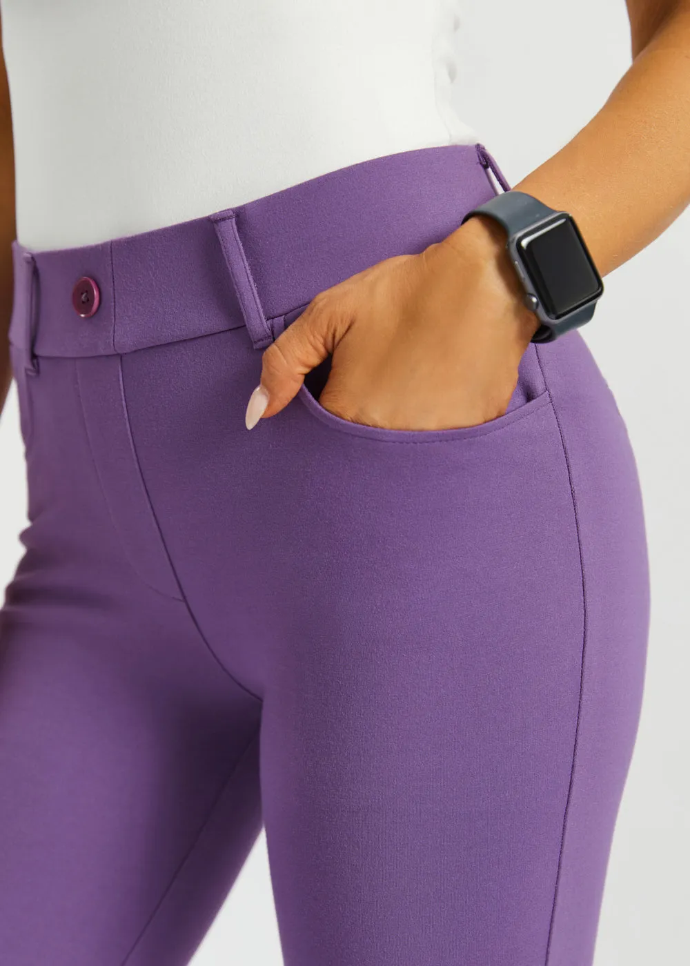7-Pocket DPYP™ Dress Pant Yoga Pant | Bootcut (Grape) sold by Betabrand product image thumbnail 4