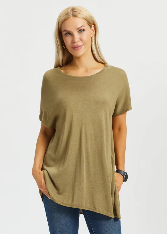 Asymmetrical Boatneck Sweater (Chai Tea) sold by Betabrand