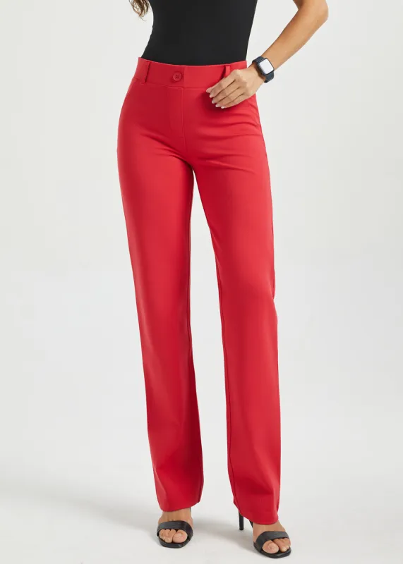 Classic DPYP™ Dress Pant Yoga Pant | Straight (Red) sold by Betabrand