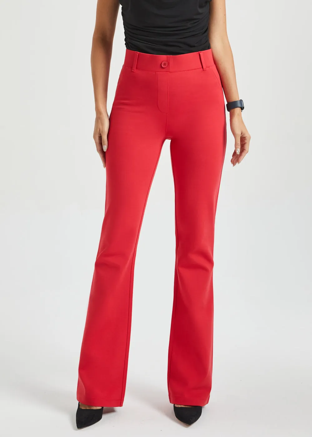 Classic DPYP™ Dress Pant Yoga Pant | Bootcut (Red) sold by Betabrand product image thumbnail 2