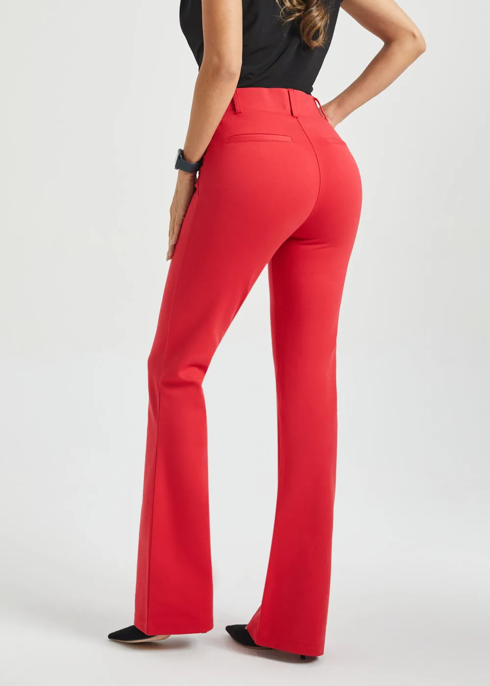Classic DPYP™ Dress Pant Yoga Pant | Bootcut (Red) sold by Betabrand product image thumbnail 4