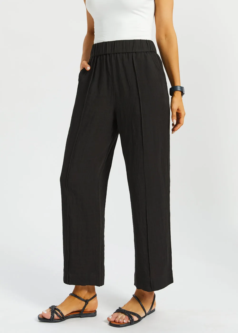 Camp Pant | Linenette (Black) sold by Betabrand product image thumbnail 3