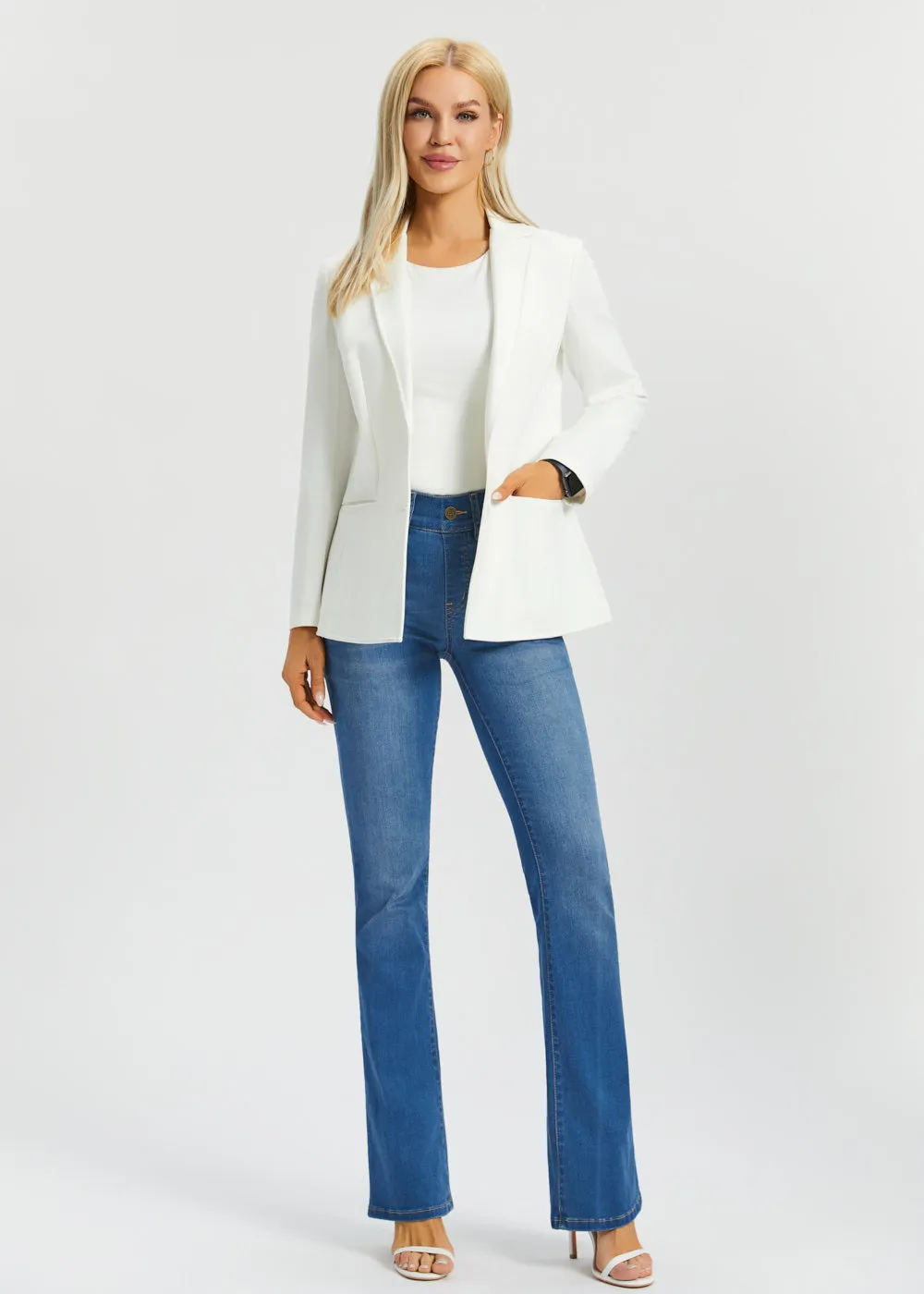 Classic Blazer | Stretch Ponte (Star White) sold by Betabrand product image thumbnail 2