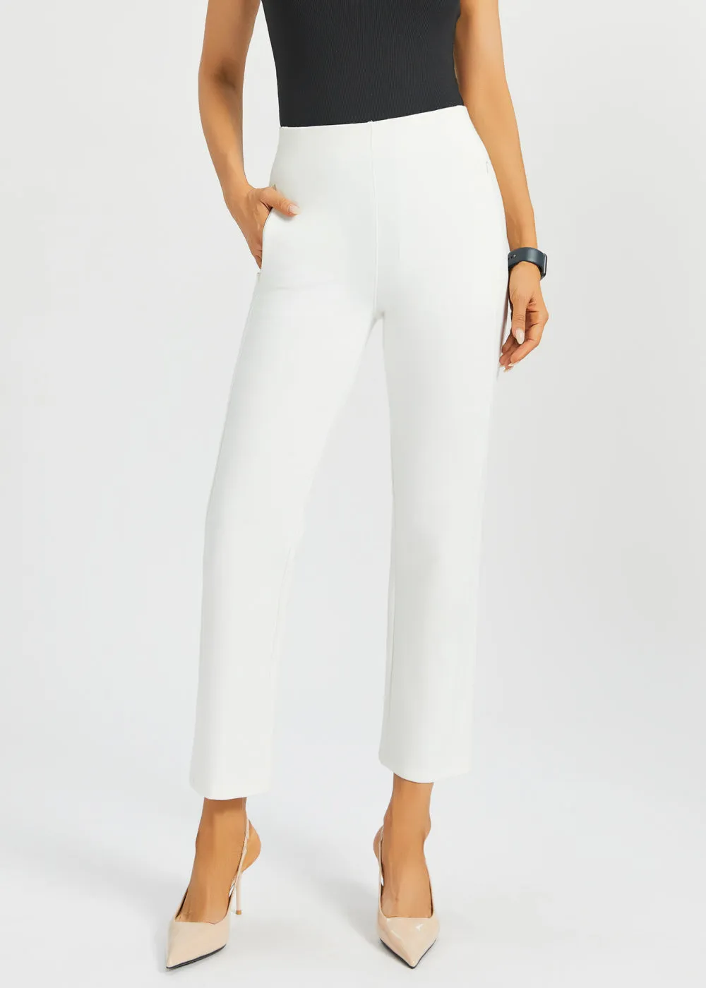 Monroe Crop Trouser DPYP™ | Straight (Star White) sold by Betabrand product image thumbnail 3