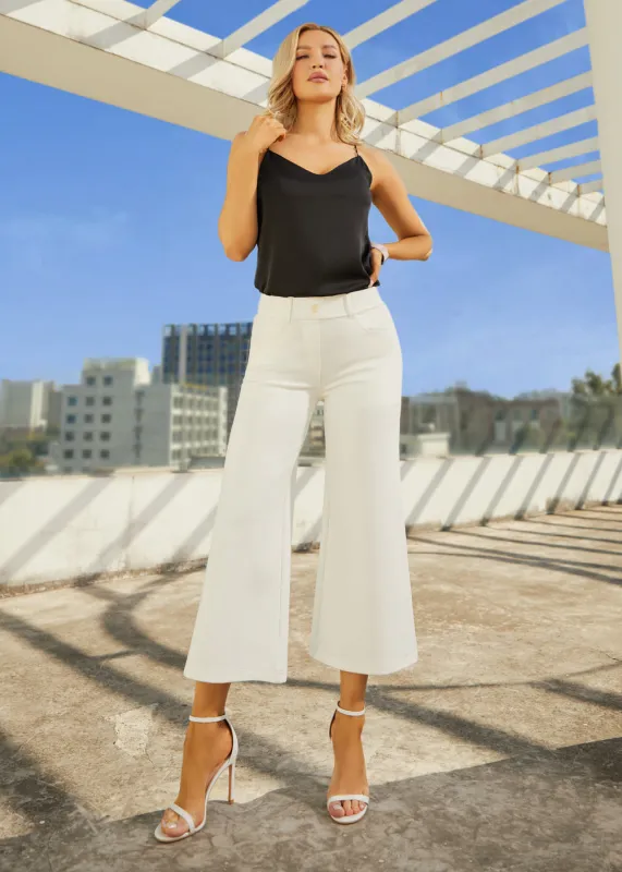7-Pocket DPYP™ Dress Pant Yoga Pant Crop | Wide (Star White) made by Betabrand