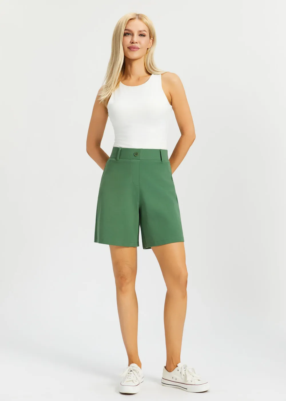 Classic Shorts | Stretch Ponte (Arcadia Green) - Final Sale sold by Betabrand