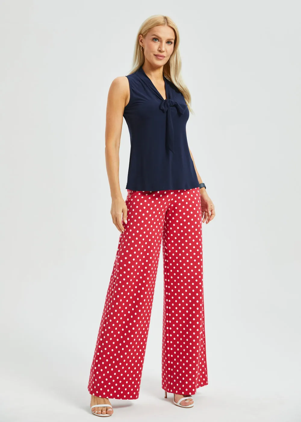Sleeveless Bow Blouse (Navy) sold by Betabrand product image thumbnail 4