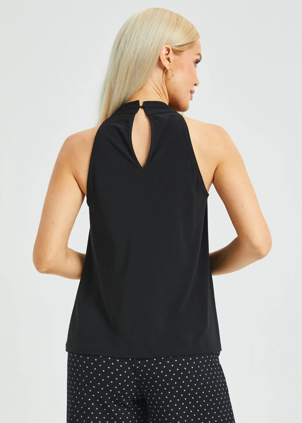 Mock Tie Neck Cutaway Top (Black) sold by Betabrand product image thumbnail 2