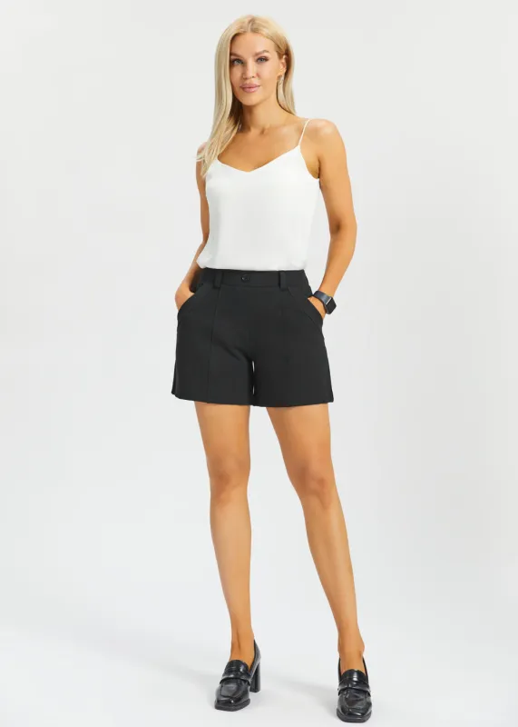 Tailored Seam Shorts | Stretch Ponte (Black) - Final Sale made by Betabrand