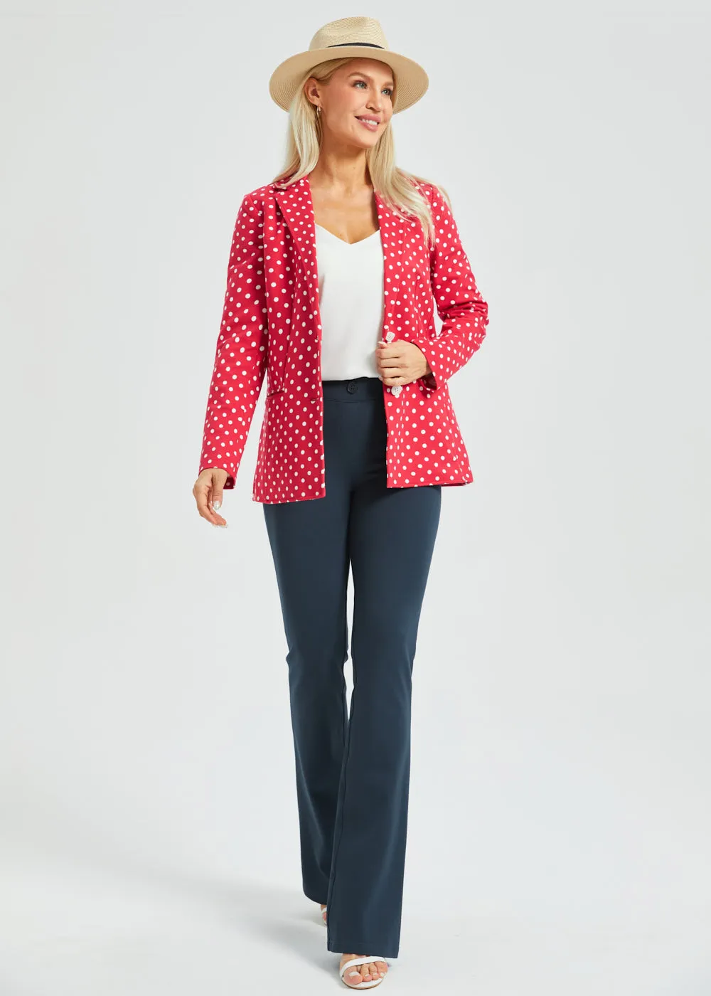 Classic Blazer | Stretch Ponte (Red White Dot) sold by Betabrand product image thumbnail 5