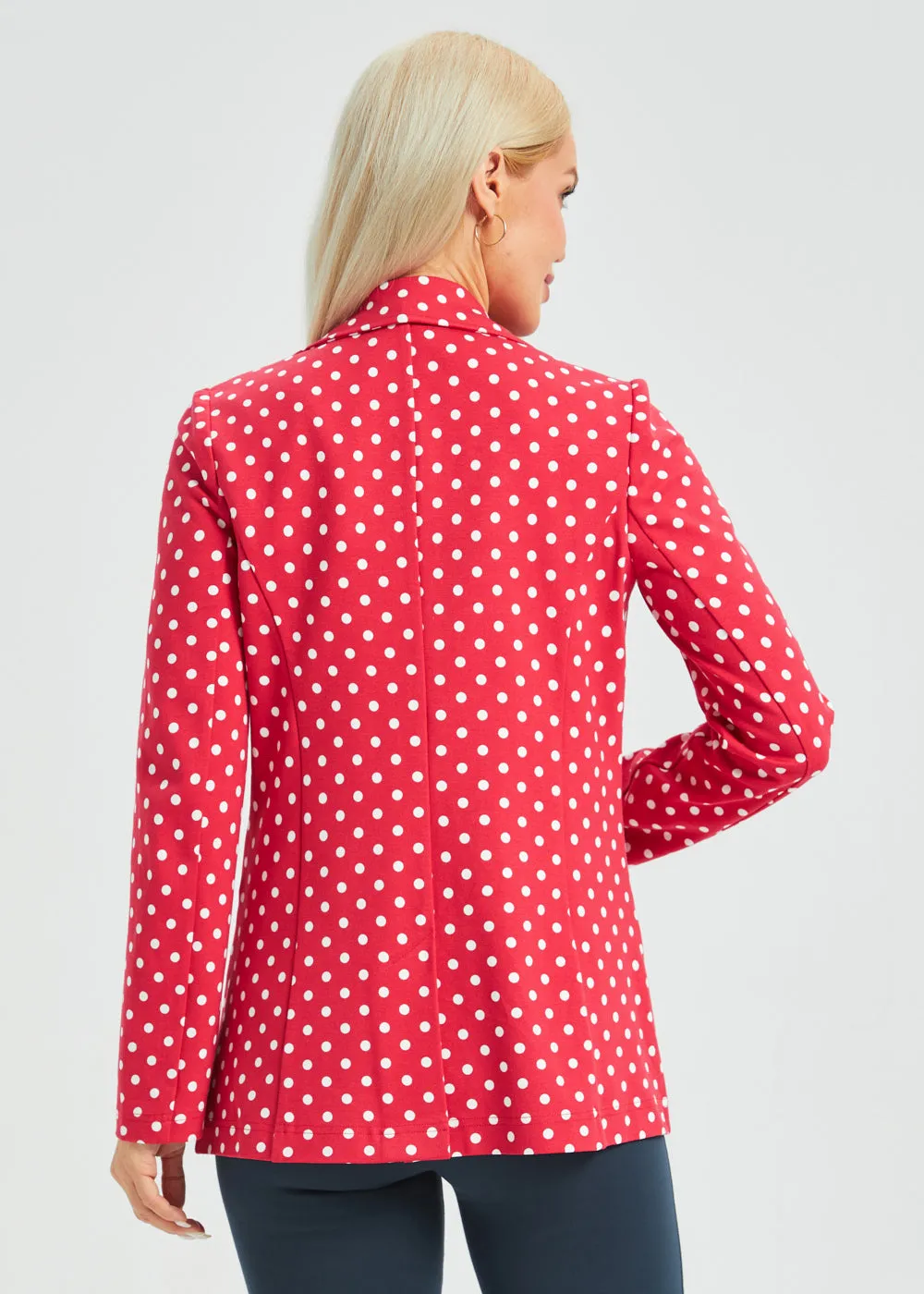 Classic Blazer | Stretch Ponte (Red White Dot) sold by Betabrand product image thumbnail 4