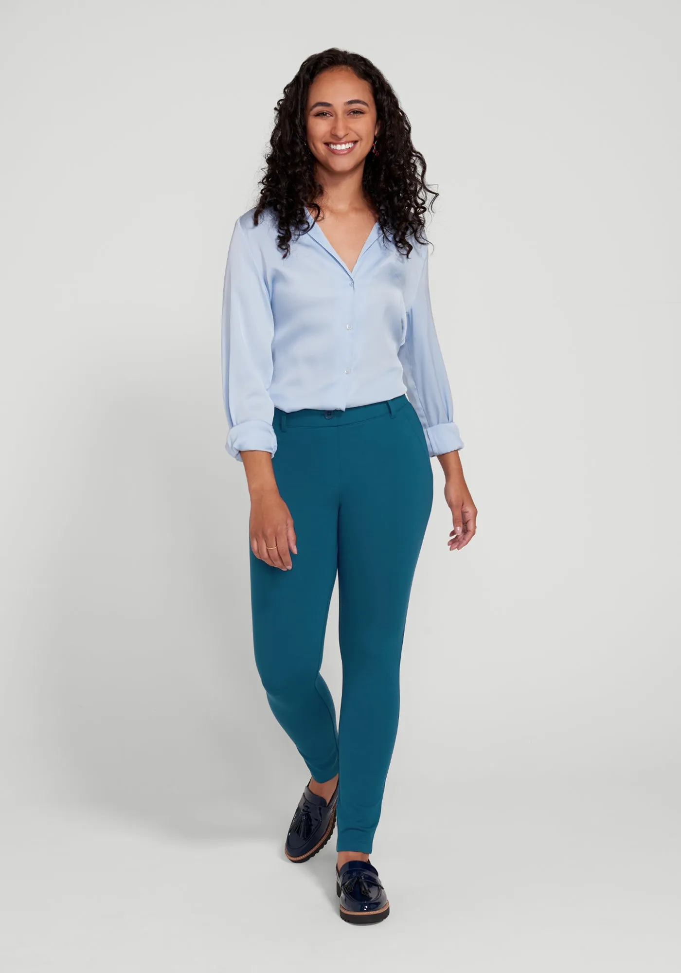 Classic Dress Pant Yoga Pant | Skinny (Dark Ocean) - Final Sale sold by Betabrand