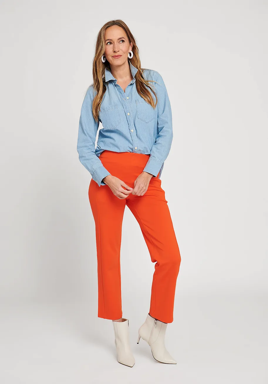 Monroe Crop Trouser | Straight (Tomato) sold by Betabrand