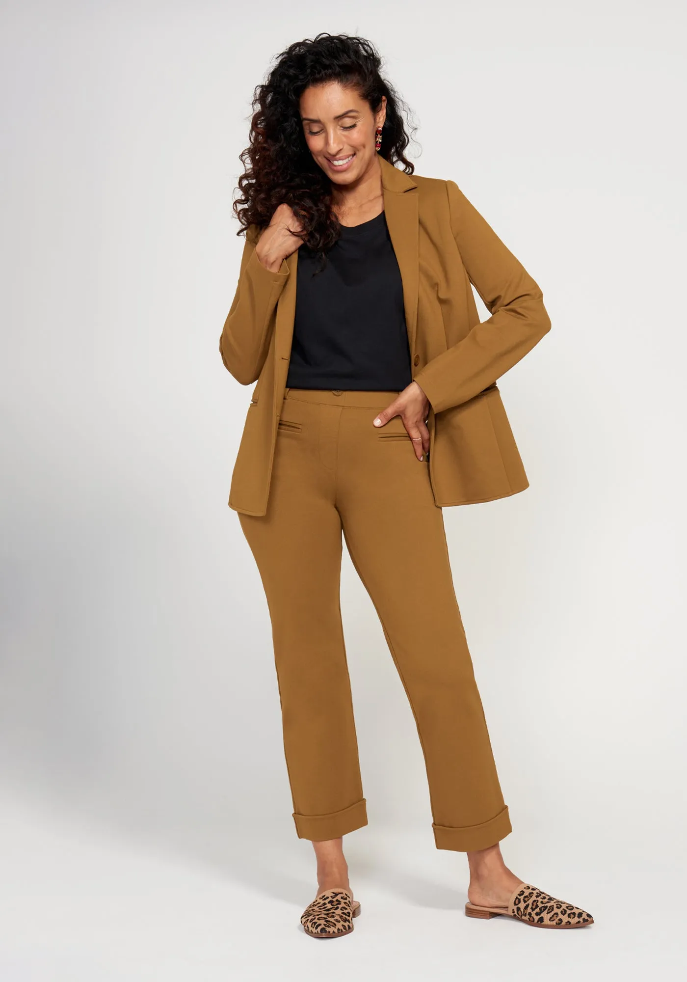 Easy Crop Trouser | Straight (Nutmeg) - Final Sale sold by Betabrand product image thumbnail 4