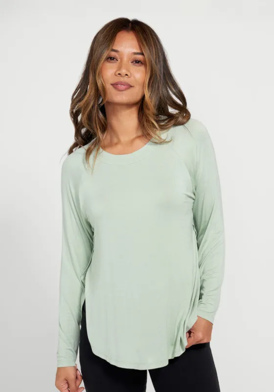 Essential Split Hem Long Sleeve (Muted Mint) sold by Betabrand