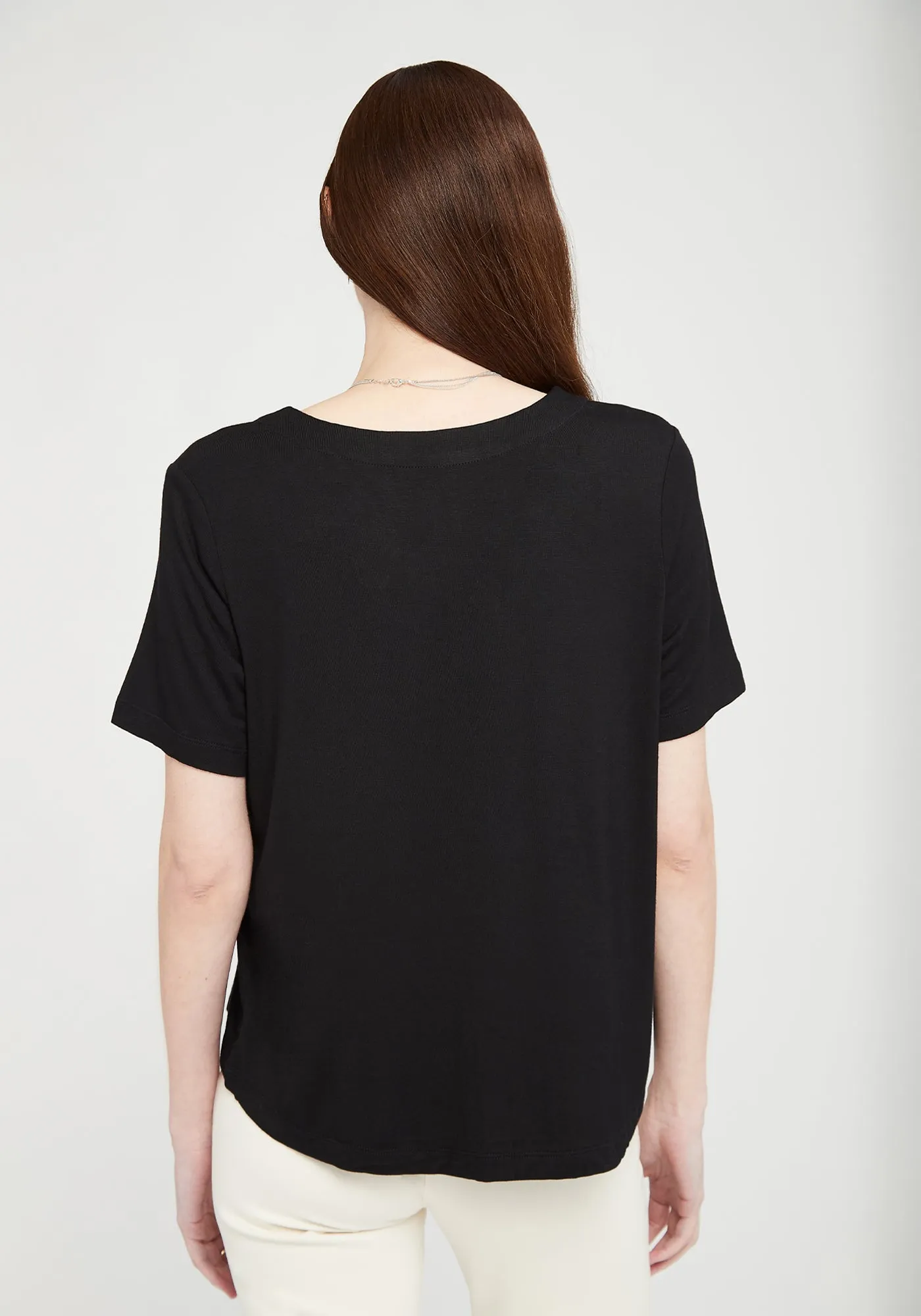 Essential V-Neck Short Sleeve (Black) sold by Betabrand product image thumbnail 2