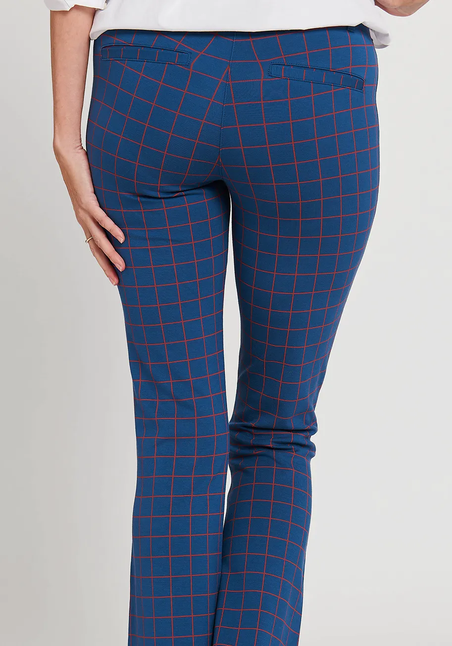 Classic Dress Pant Yoga Pant | Bootcut (Tomato Check) sold by Betabrand product image thumbnail 3