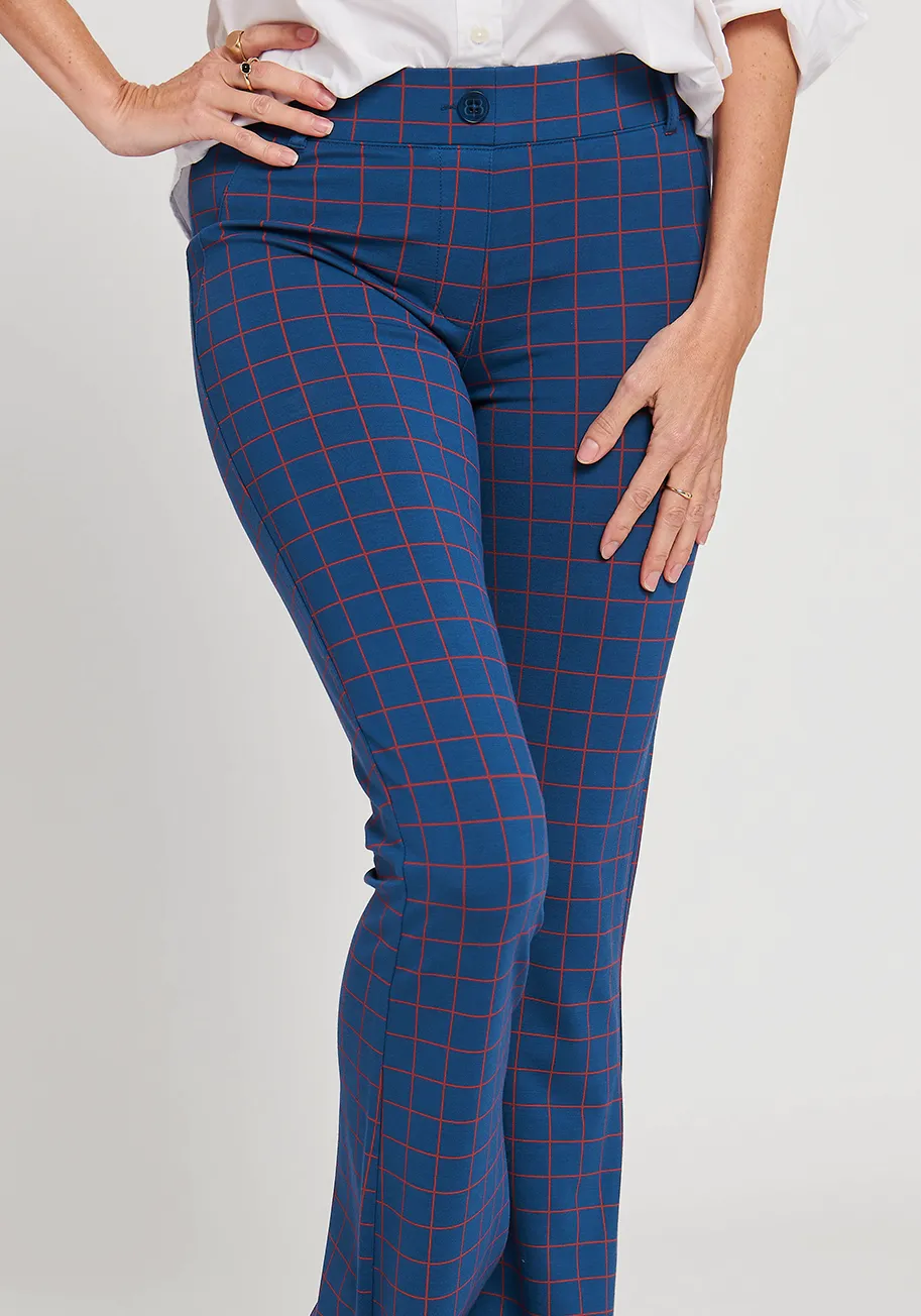 Classic Dress Pant Yoga Pant | Bootcut (Tomato Check) sold by Betabrand product image thumbnail 2