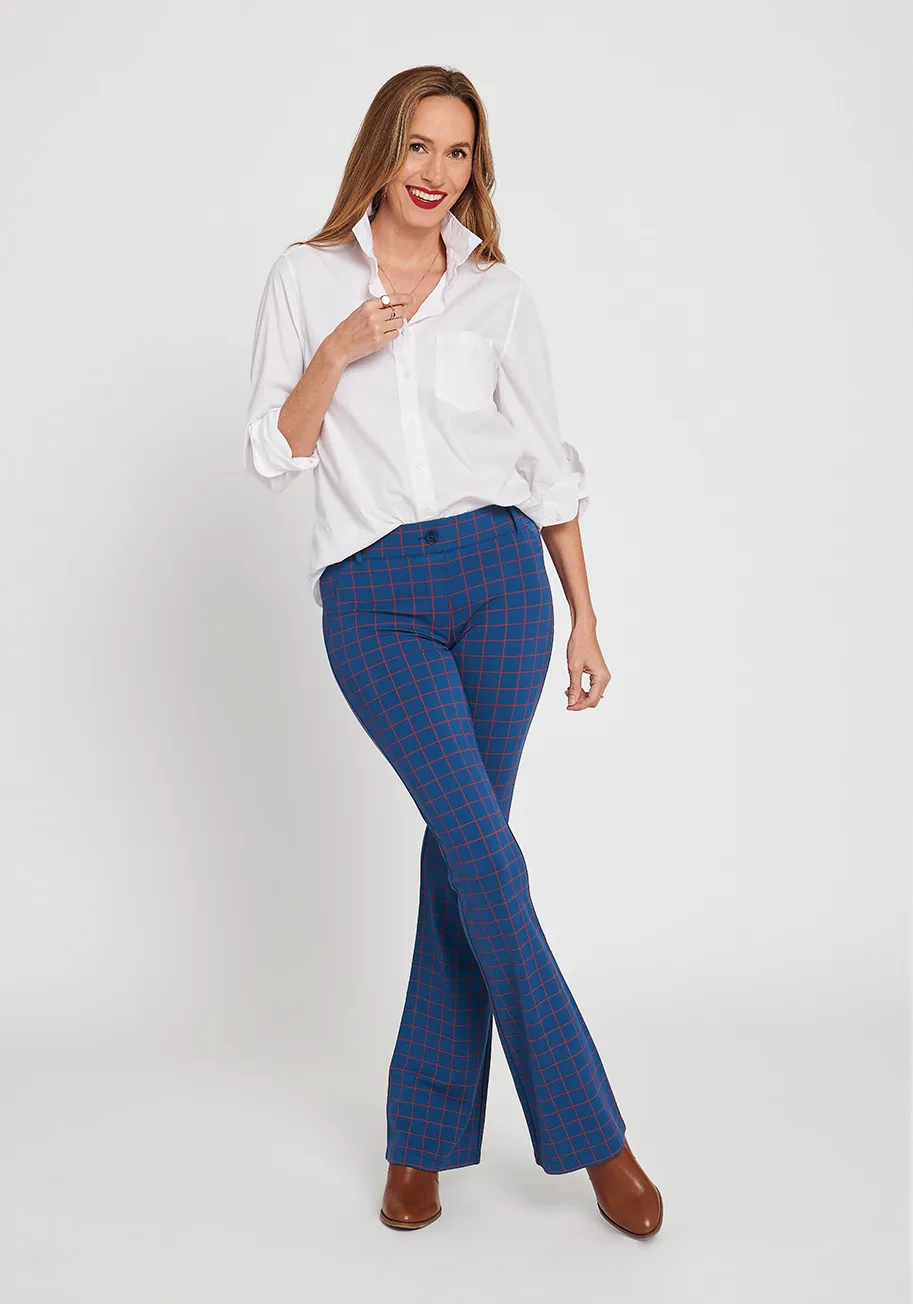 Classic Dress Pant Yoga Pant | Bootcut (Tomato Check) sold by Betabrand