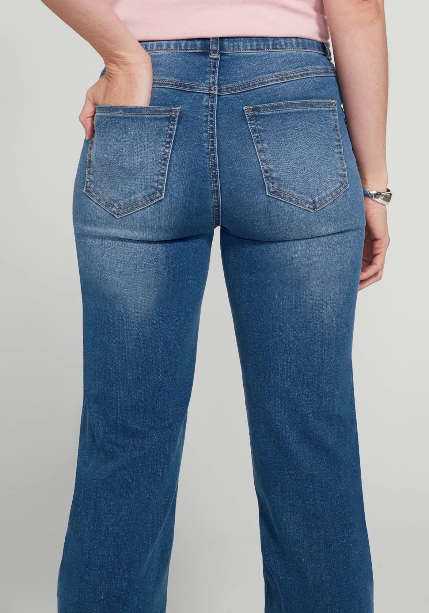 Signature Mid-Rise Denim | Straight (Alamo Wash) sold by Betabrand product image thumbnail 3