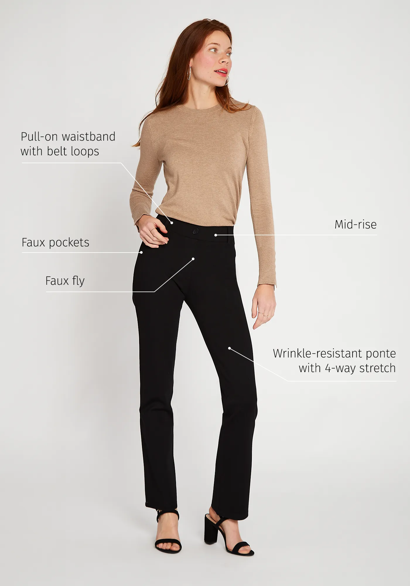 Classic Dress Pant Yoga Pant | Straight (Black) sold by Betabrand product image thumbnail 2