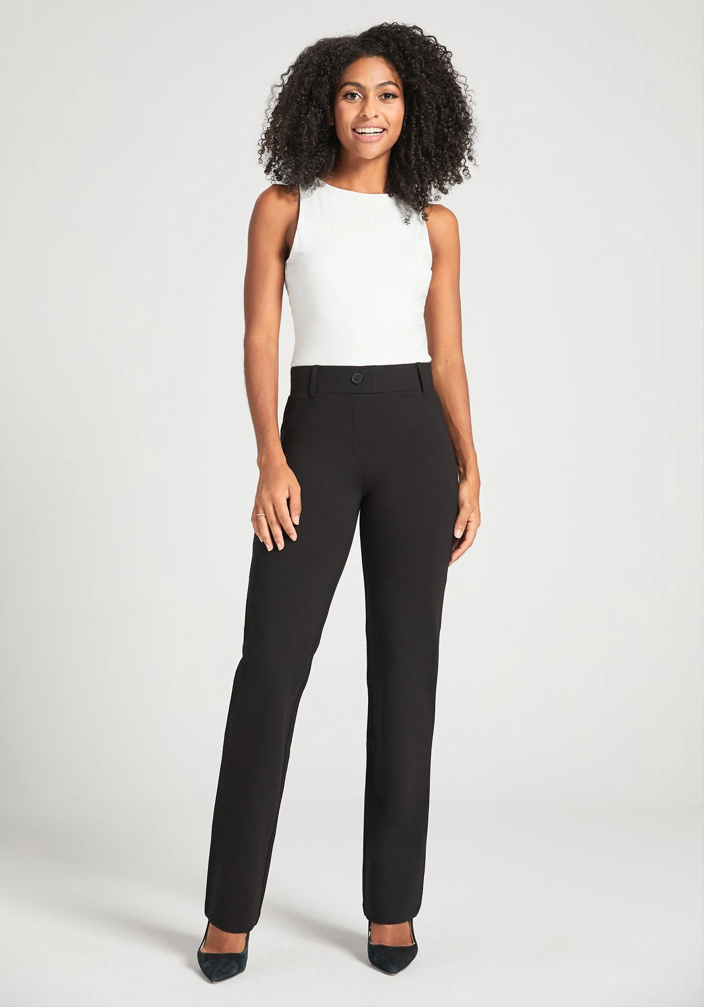Classic Dress Pant Yoga Pant | Straight (Black) sold by Betabrand product image thumbnail 3