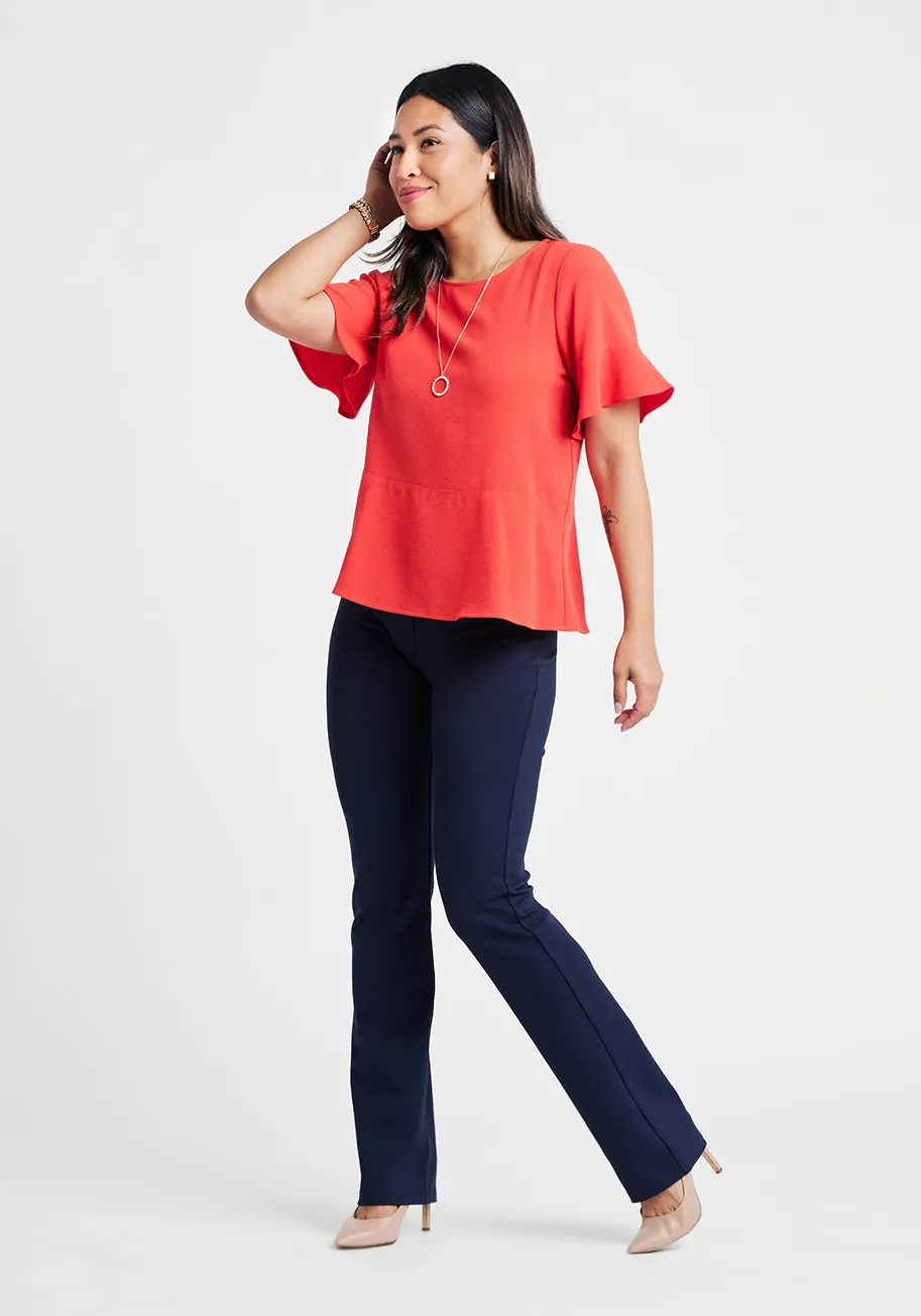 Straight-Leg | Classic Dress Pant Yoga Pants (Navy) sold by Betabrand