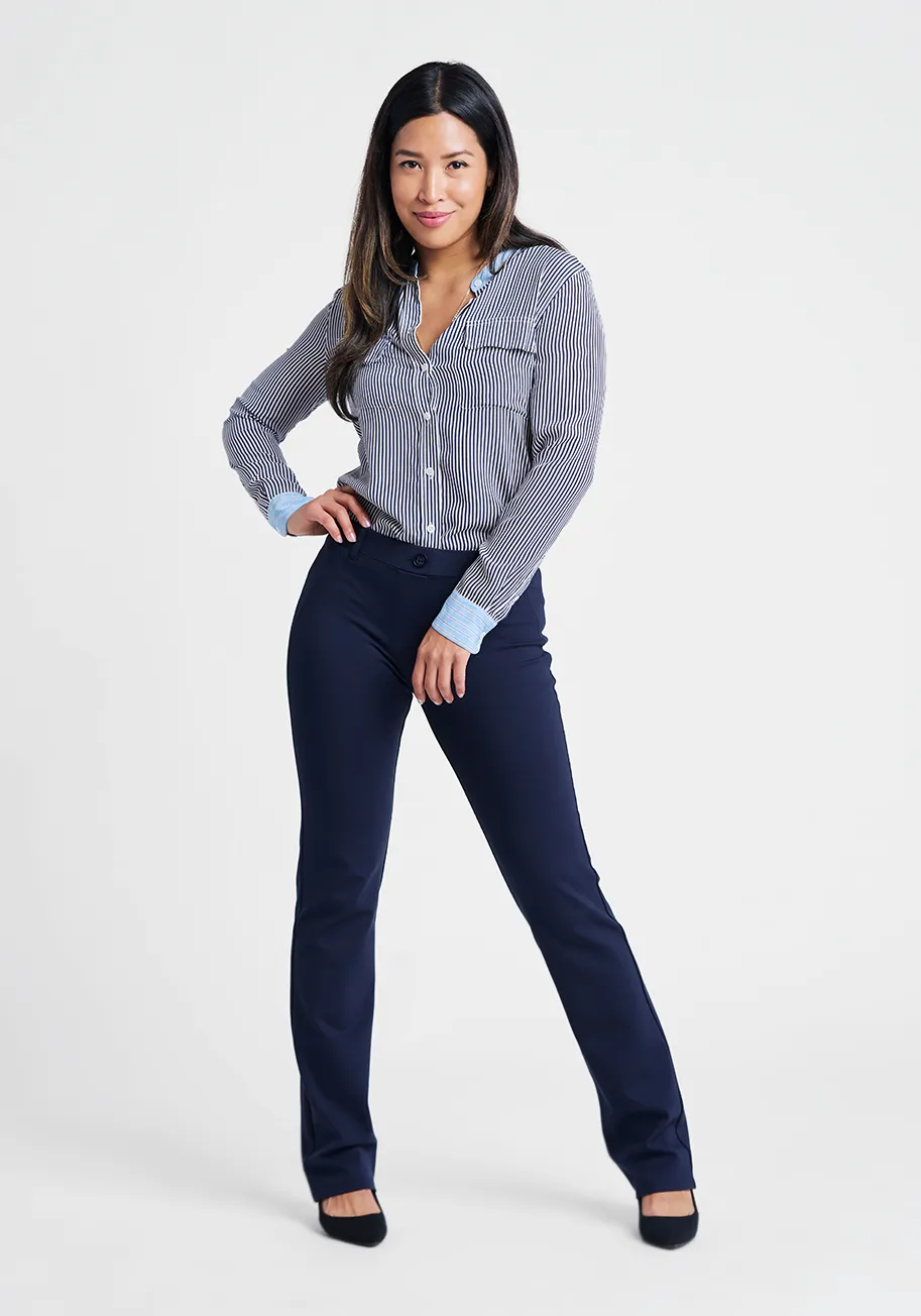 Straight-Leg | Classic Dress Pant Yoga Pants (Navy) sold by Betabrand product image thumbnail 4