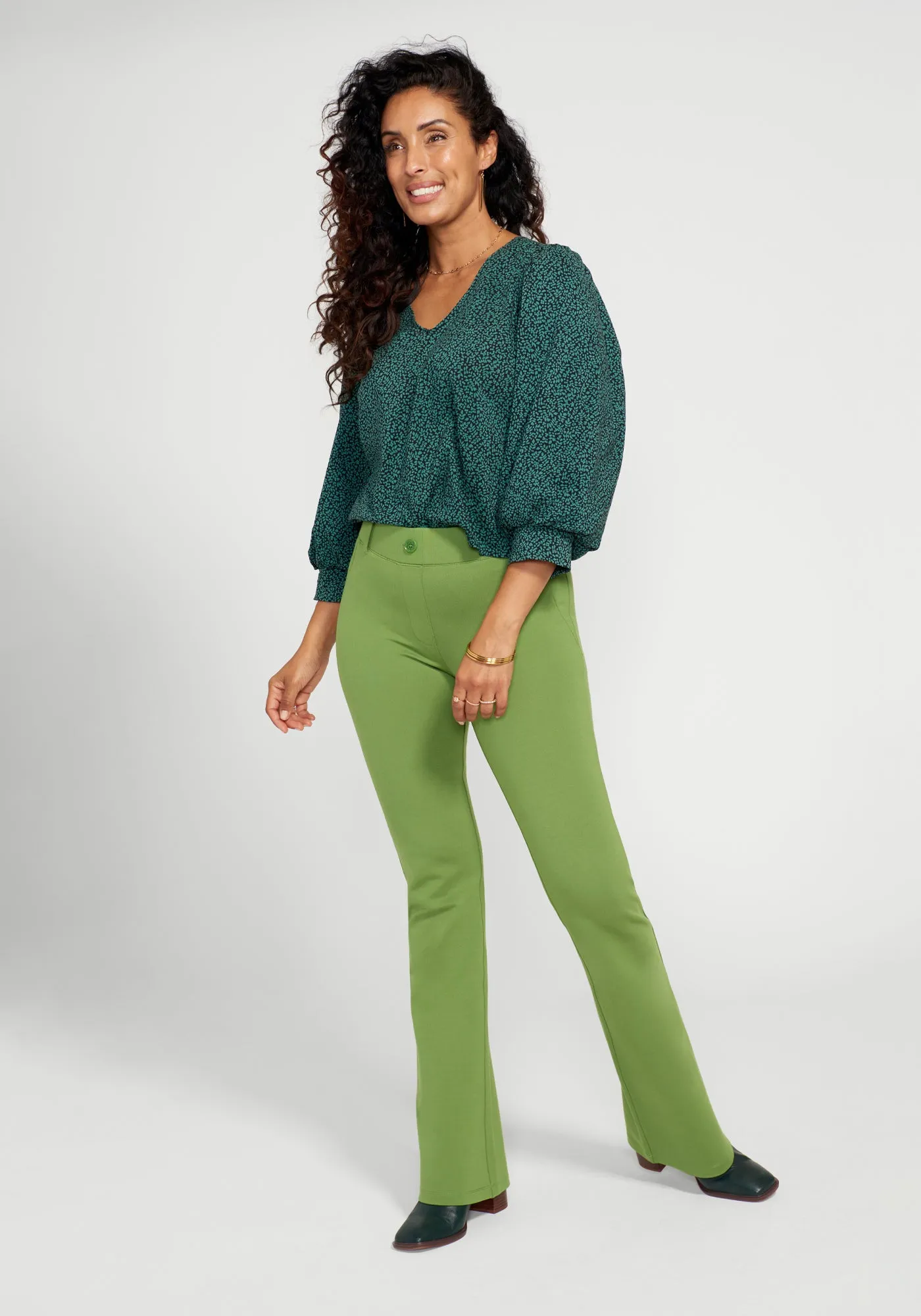 Classic Dress Pant Yoga Pant | Bootcut (Kale) sold by Betabrand product image thumbnail 4