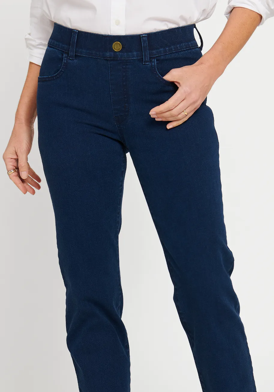 Signature Mid-Rise Denim | Straight (Dark Indigo) - Final Sale sold by Betabrand product image thumbnail 2