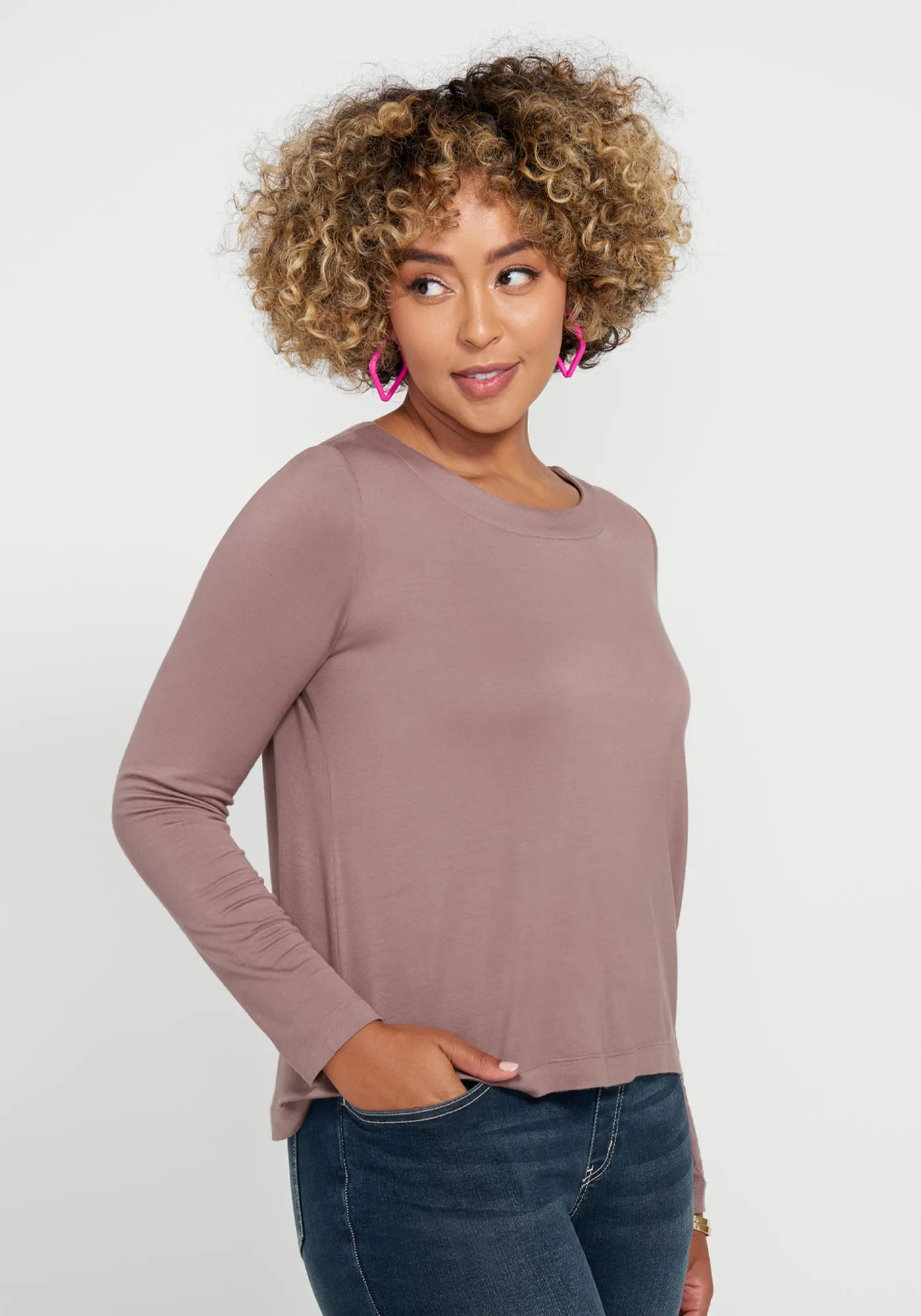 Essential Scoop Long Sleeve (Lilac Dusk) sold by Betabrand product image thumbnail 3