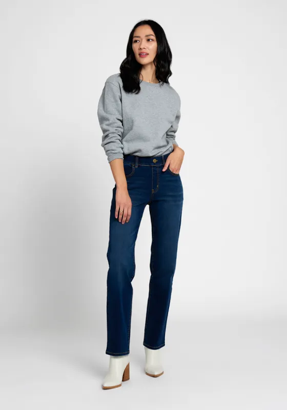 Signature Mid-Rise Denim | Straight (Dark Vintage) sold by Betabrand