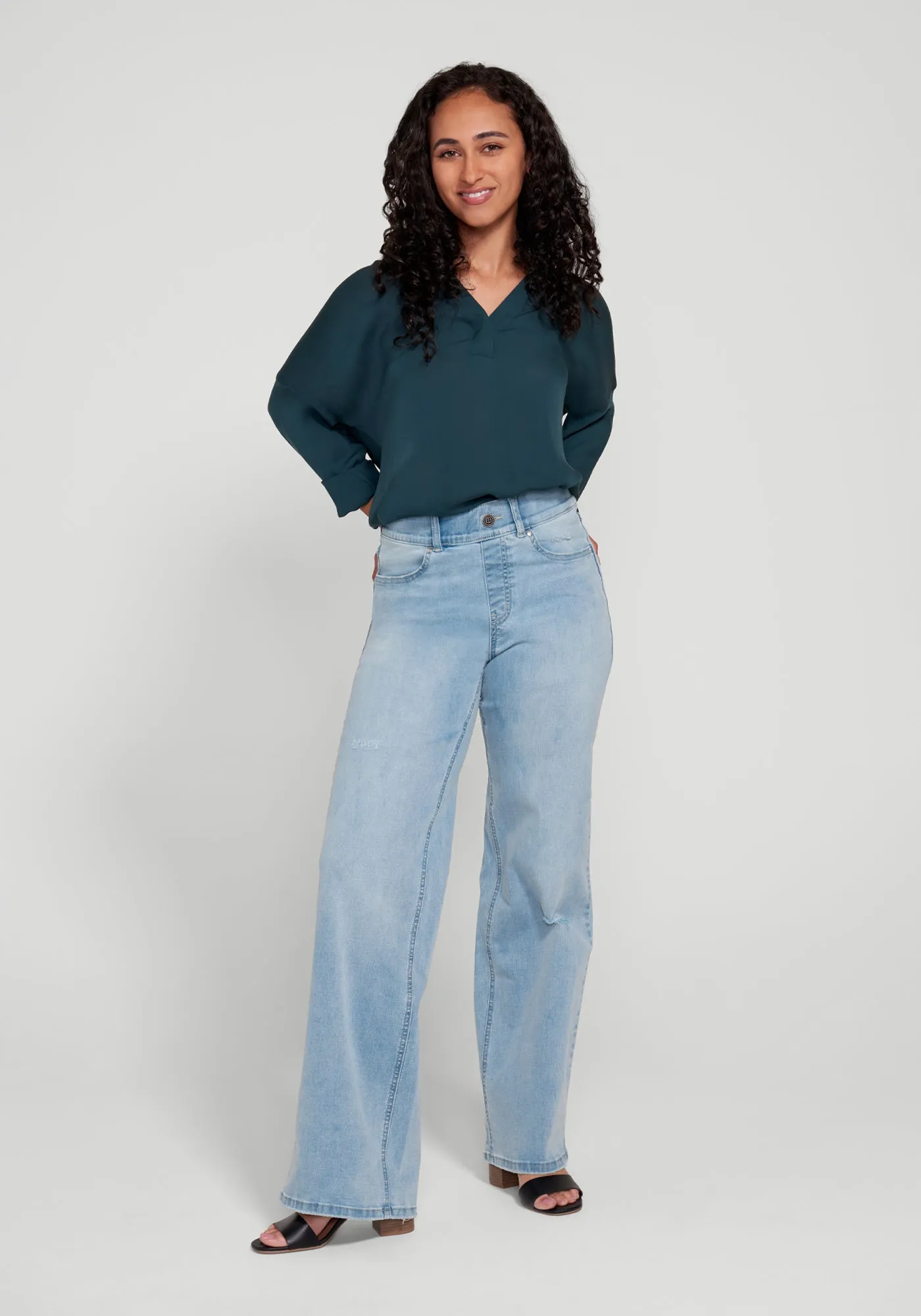 Boyfriend Jean | Wide (Coastal Wash) sold by Betabrand