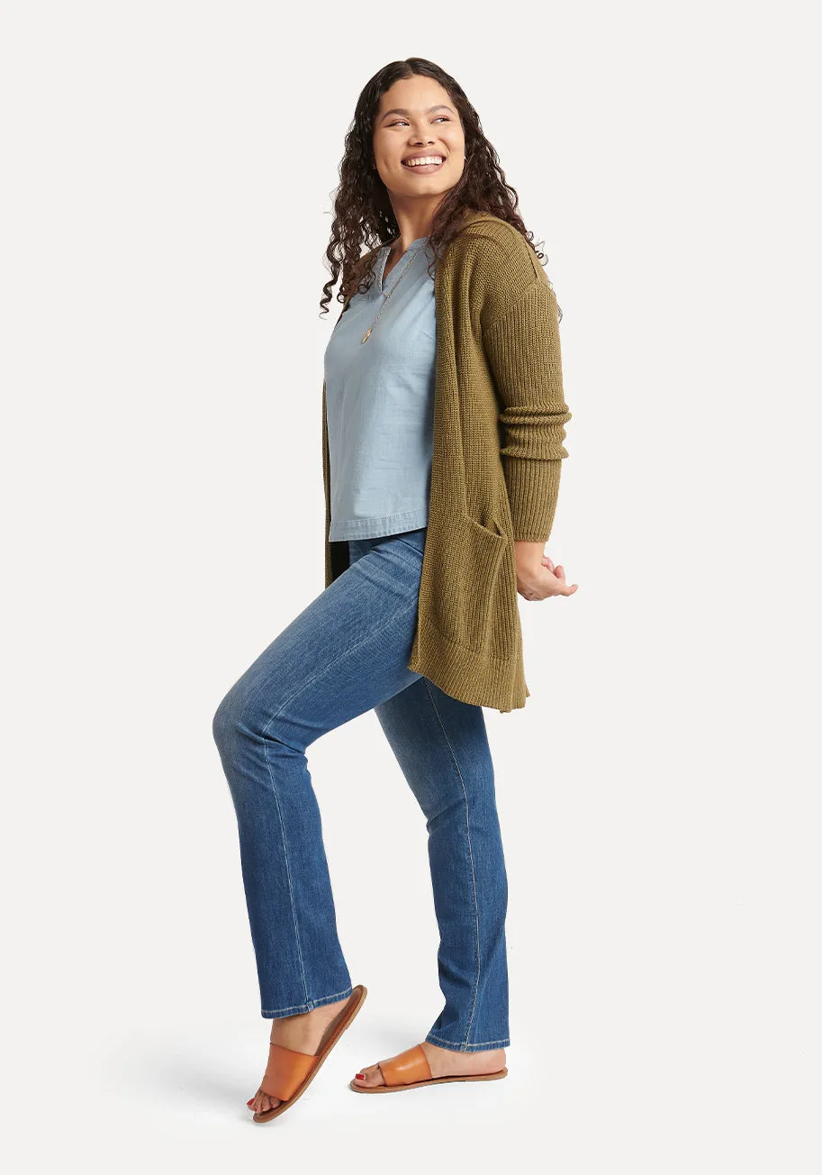 Notched Denim Top (Malibu) sold by Betabrand product image thumbnail 4