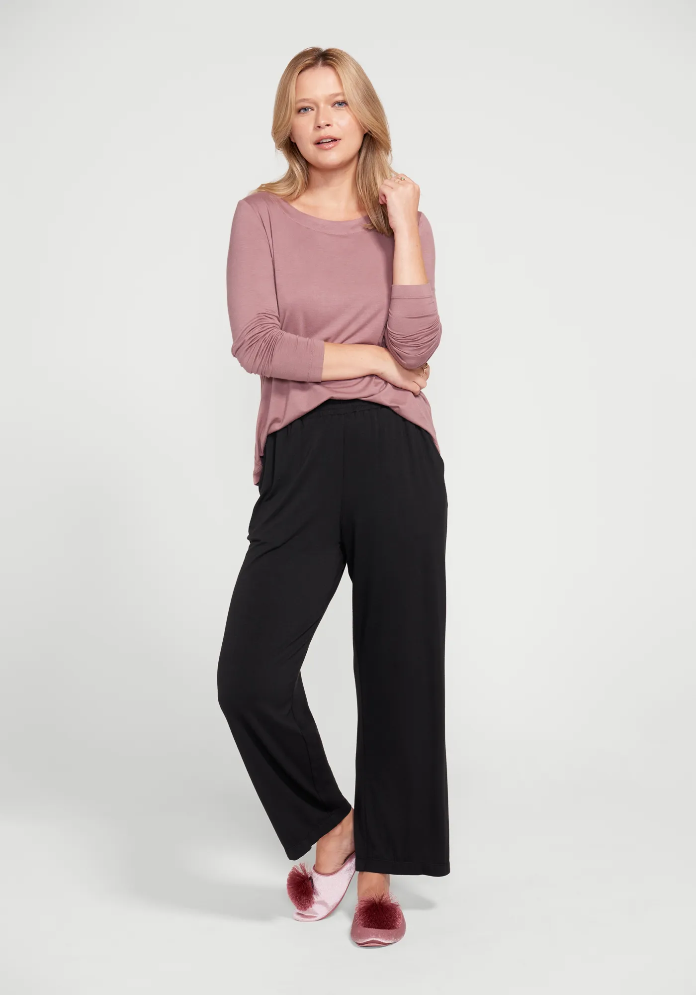 Essential Lounge Pant (Black) sold by Betabrand