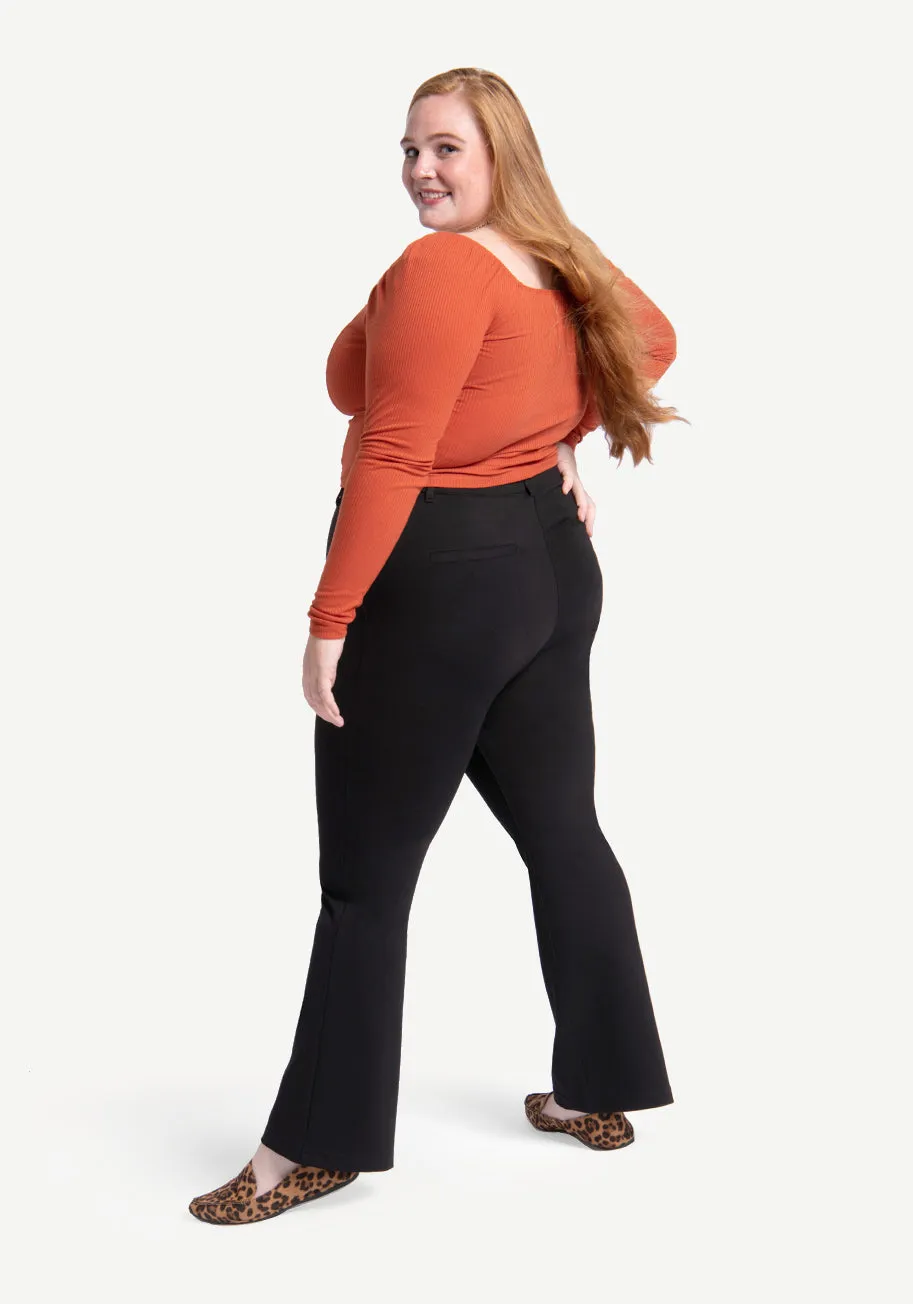 Boot-Cut | Two-Pocket Dress Pant Yoga Pants (Black) sold by Betabrand product image thumbnail 5