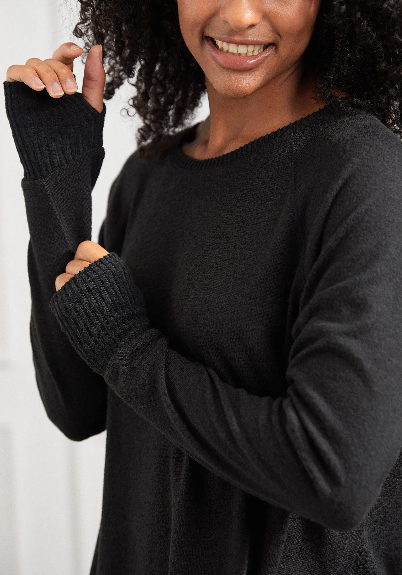UltraEase Split Hem Long Sleeve (Black) sold by Betabrand