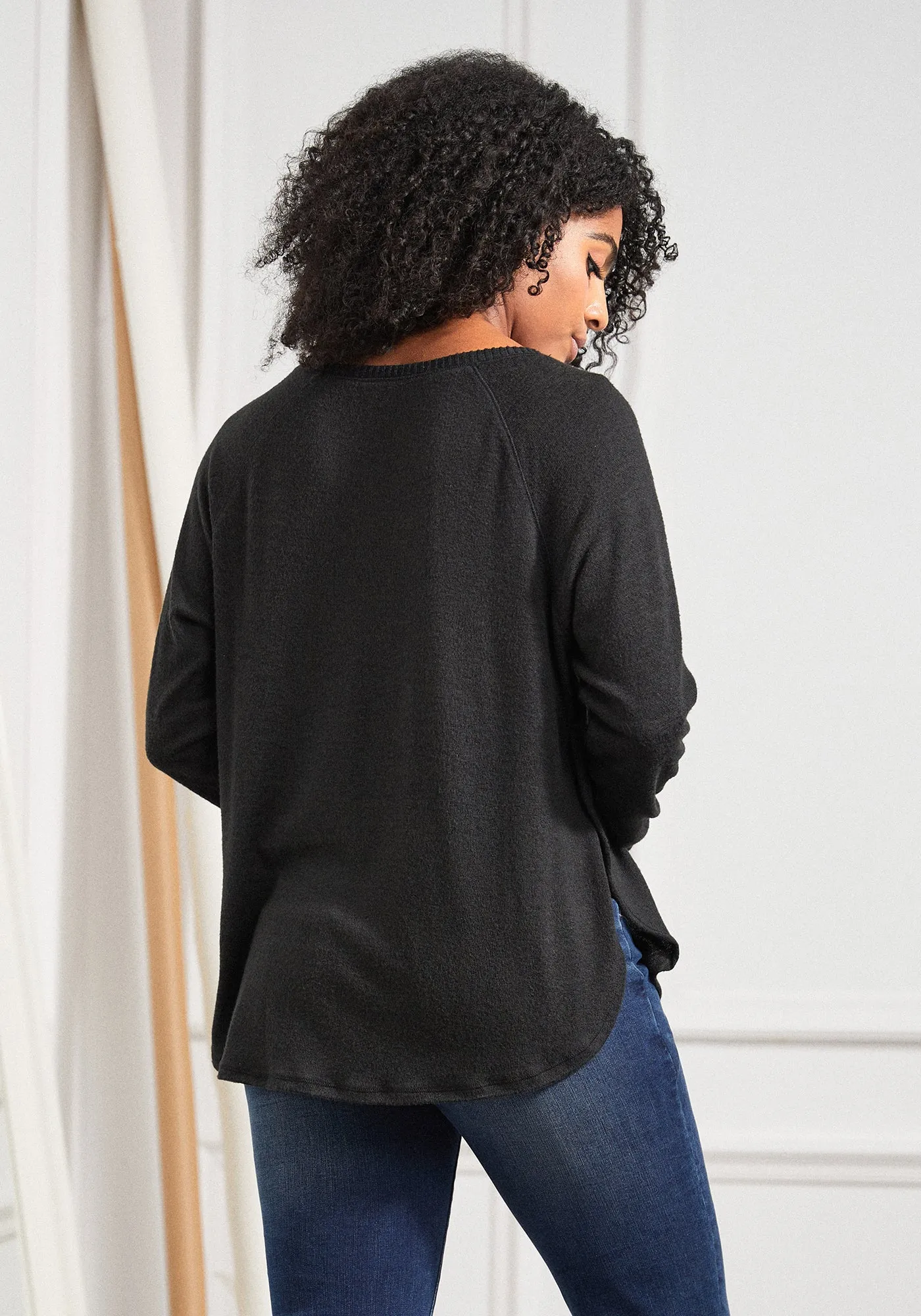 UltraEase Split Hem Long Sleeve (Black) sold by Betabrand product image thumbnail 4