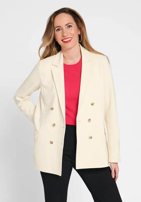 Double-Breasted Blazer (Coconut Cream) sold by Betabrand