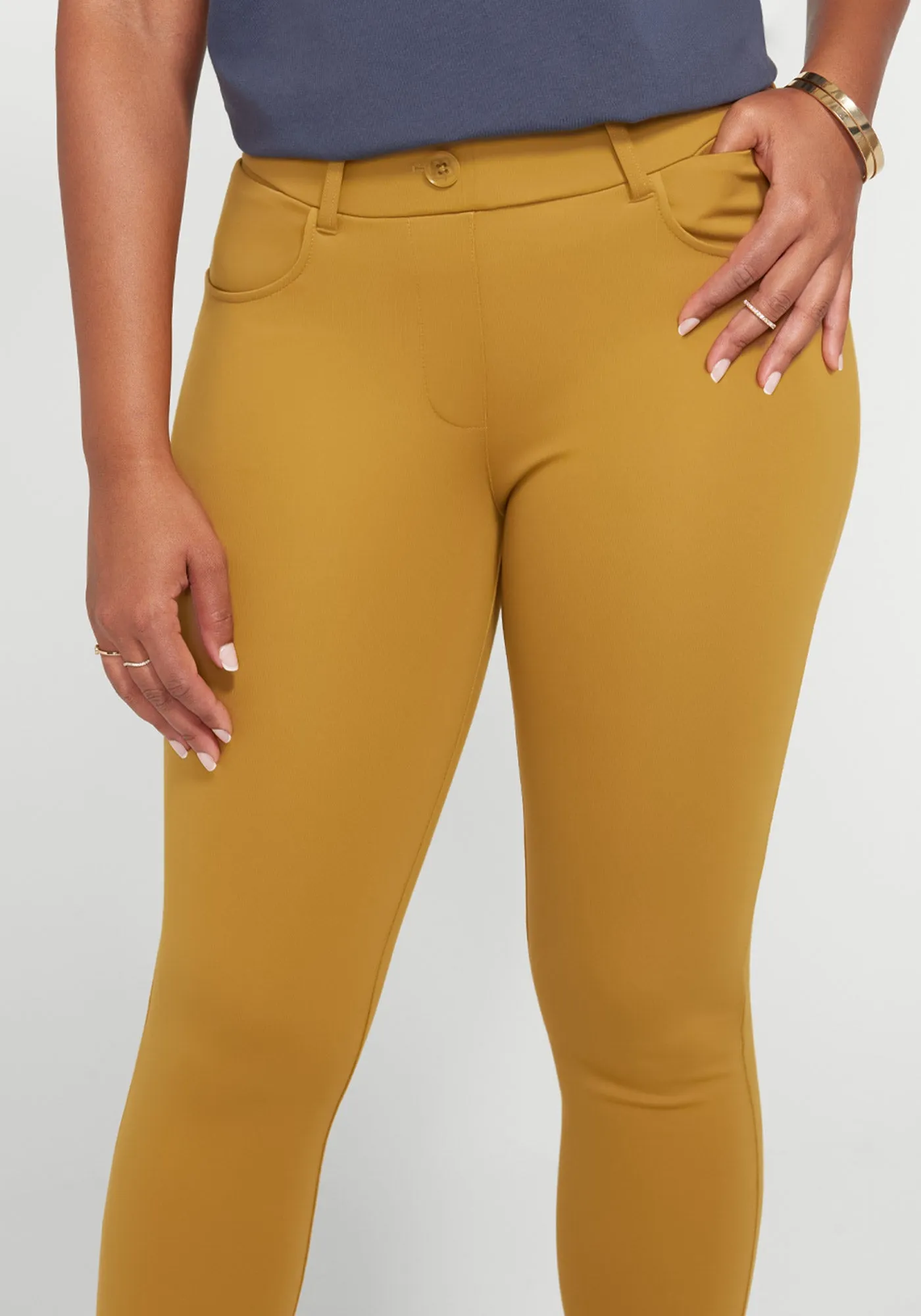 7-Pocket DPYP™ Dress Pant Yoga Pant | Skinny (Cedar Glow) - Final Sale sold by Betabrand product image thumbnail 2