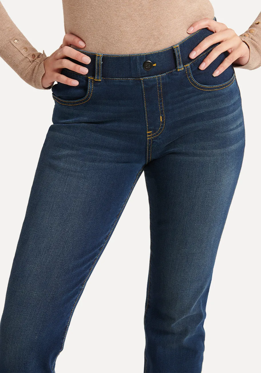 Straight-Leg | 4-Pocket Betabrand Yoga Denim (Dark Vintage Wash) sold by Betabrand product image thumbnail 2