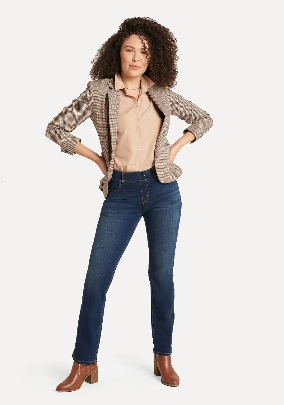 Straight-Leg | 4-Pocket Betabrand Yoga Denim (Dark Vintage Wash) sold by Betabrand product image thumbnail 4