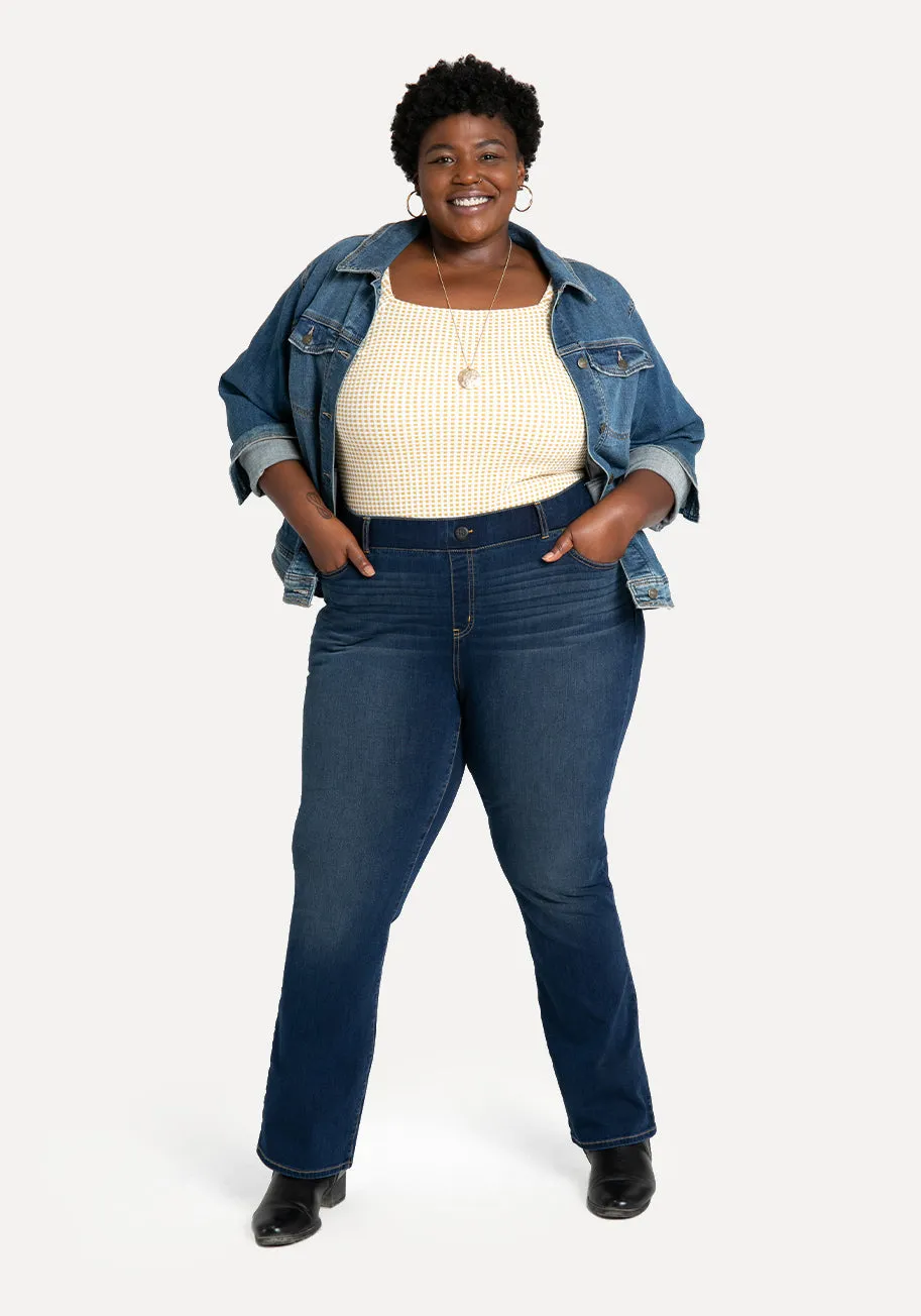 Straight-Leg | 4-Pocket Betabrand Yoga Denim (Dark Vintage Wash) sold by Betabrand product image thumbnail 5