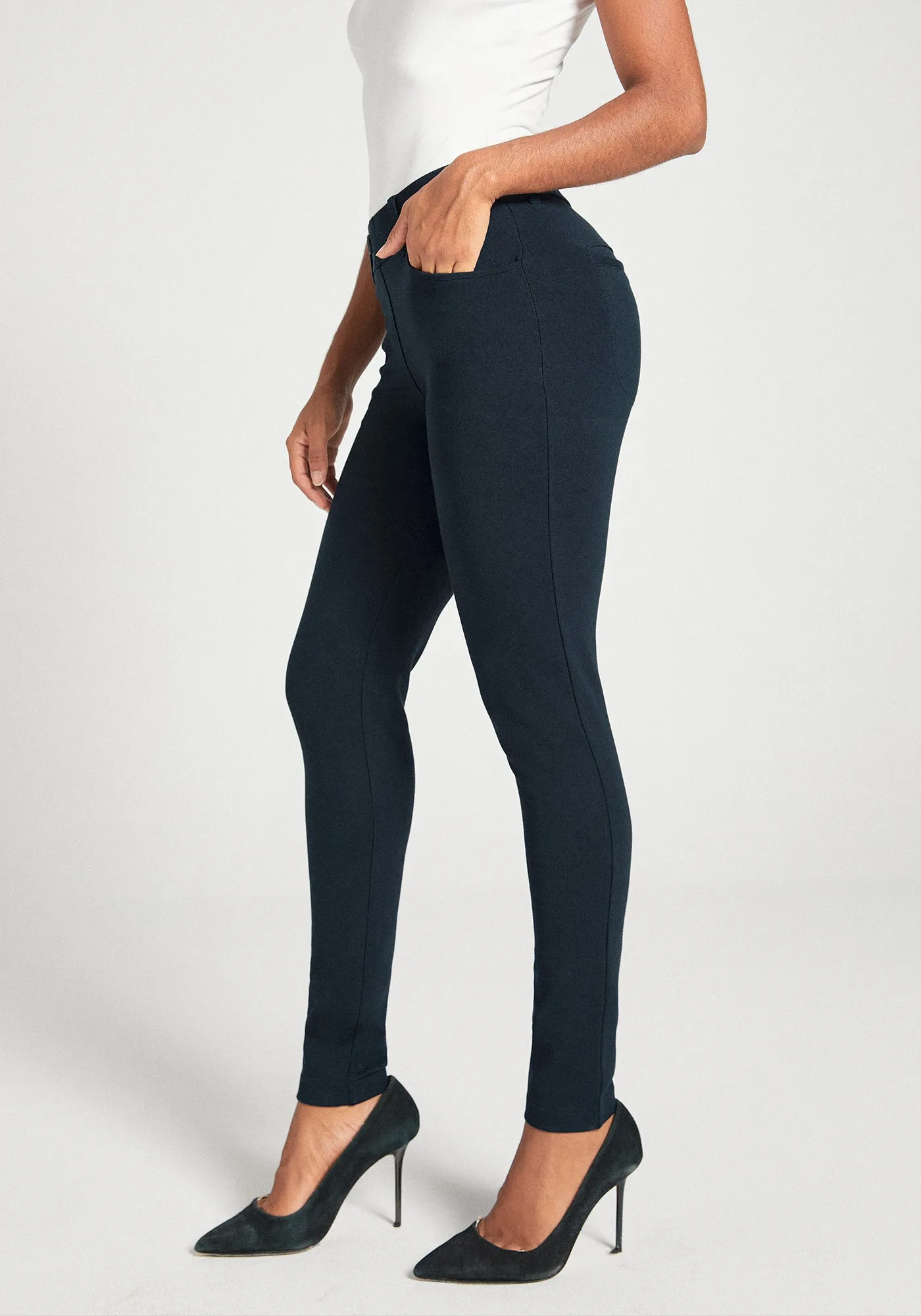 7-Pocket DPYP™ Dress Pant Yoga Pant | Skinny (Navy) sold by Betabrand