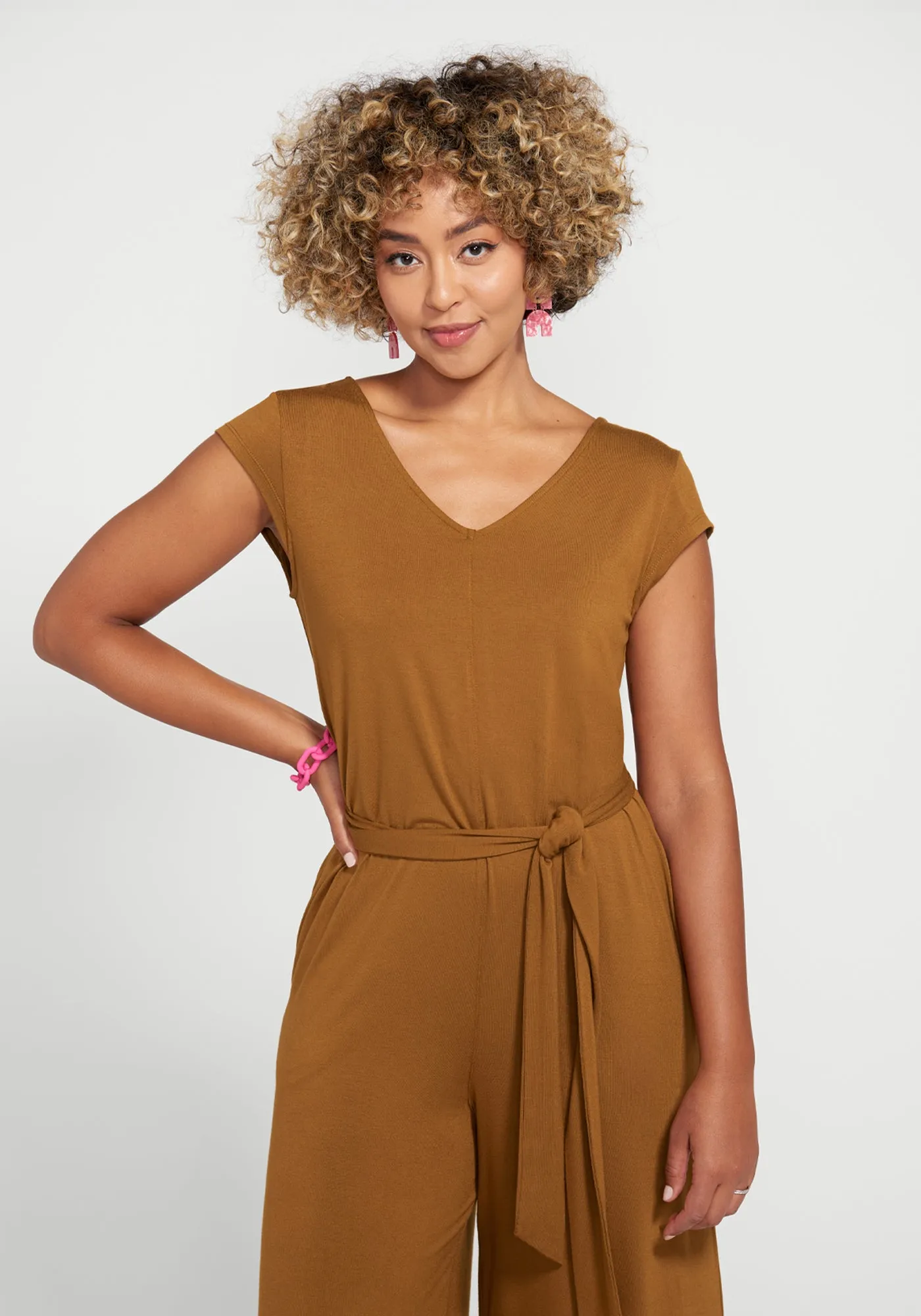 Day to Night Jumpsuit (Nutmeg) sold by Betabrand product image thumbnail 2