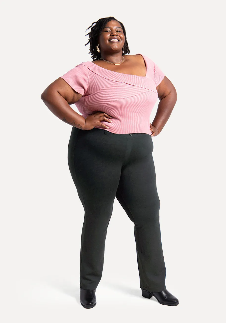 Straight-Leg | Classic Dress Pant Yoga Pant (Charcoal) sold by Betabrand