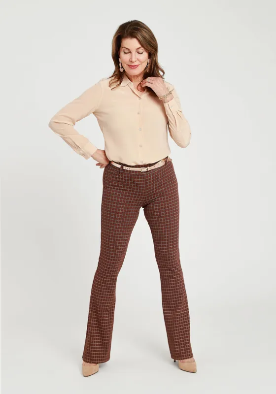 Classic Dress Pant Yoga Pant | Bootcut (Driftwood Check) sold by Betabrand