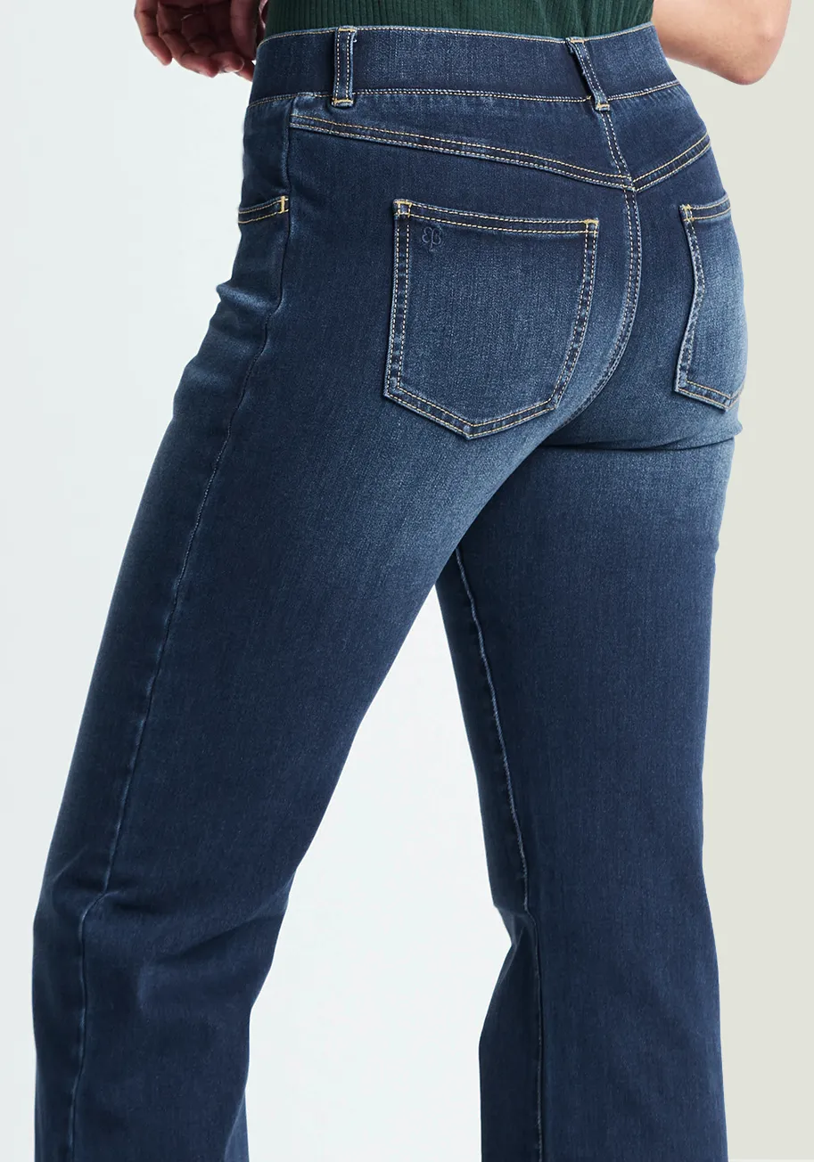 Boot-Cut | 4-Pocket Betabrand Yoga Denim (Dark Vintage Wash) sold by Betabrand product image thumbnail 3